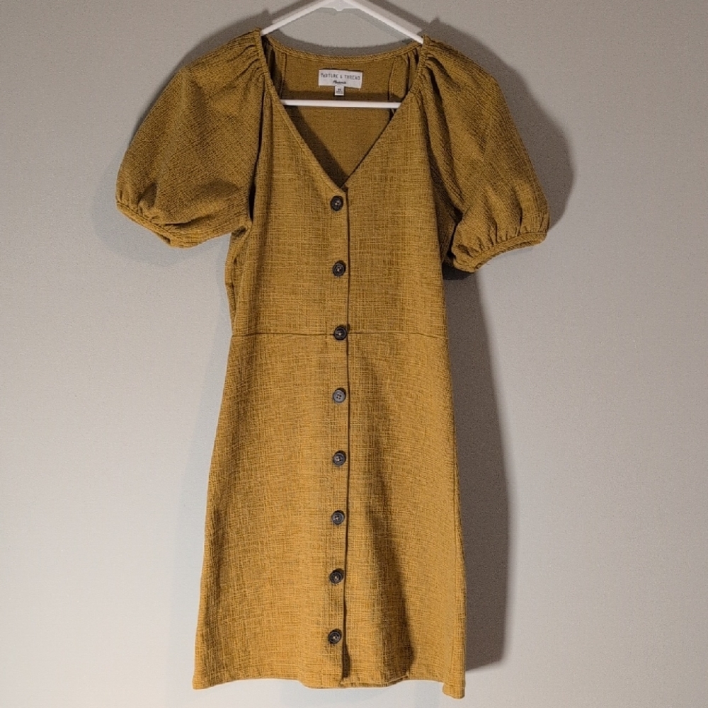 Maxwell Mustard Puff Sleeve Dress